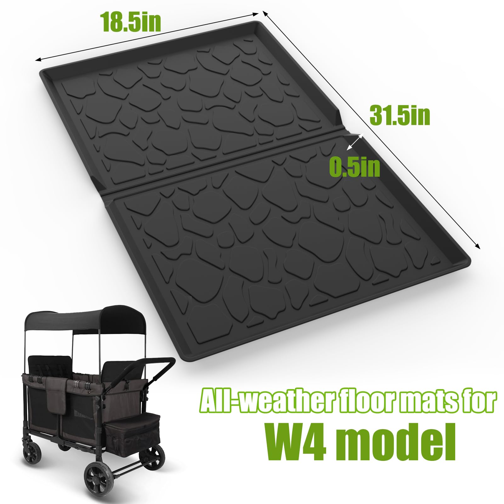 Vodolo W4 lightweight mat stores compactly under stroller