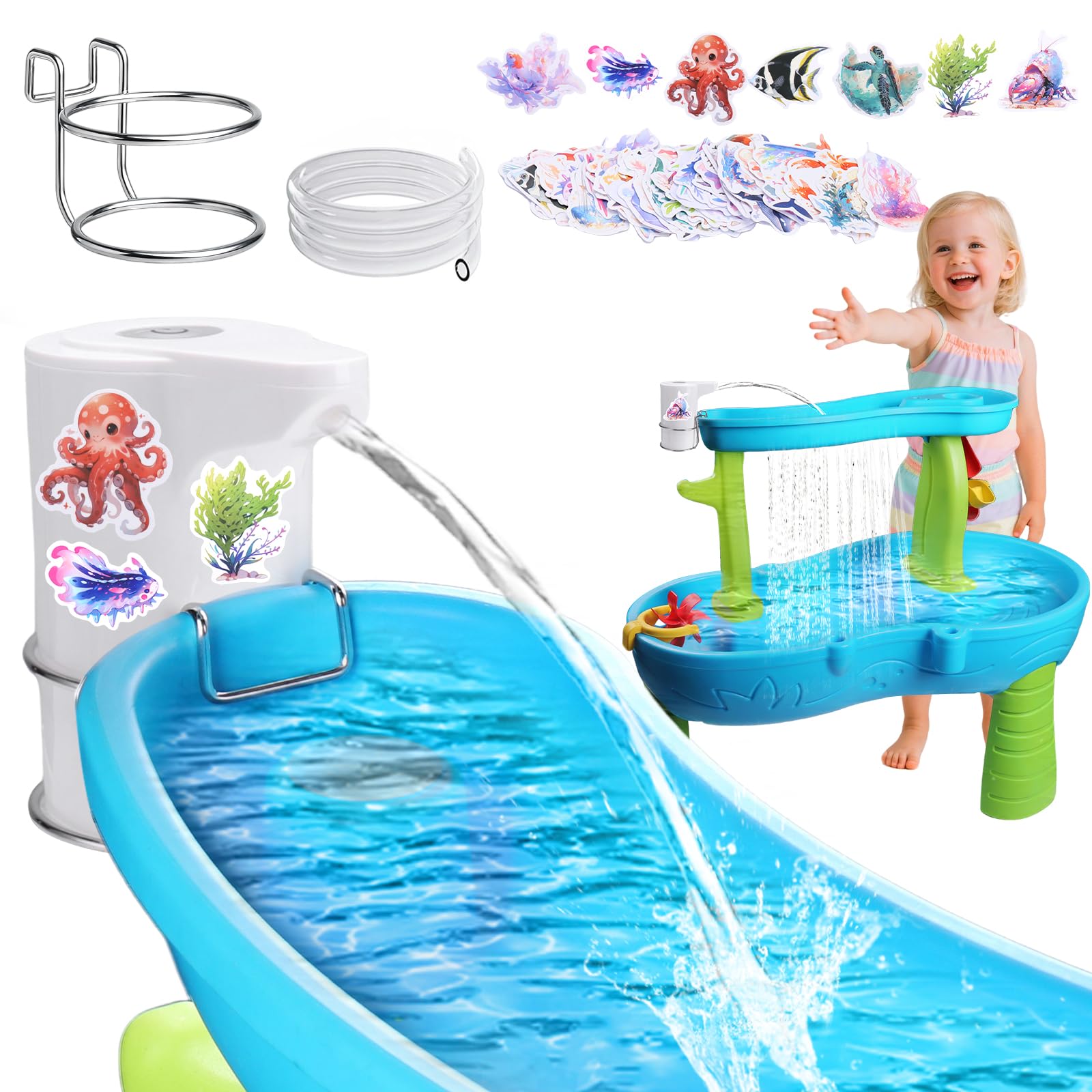 Vodolo water table pump bracket installation enables non-destructive setup for easy use