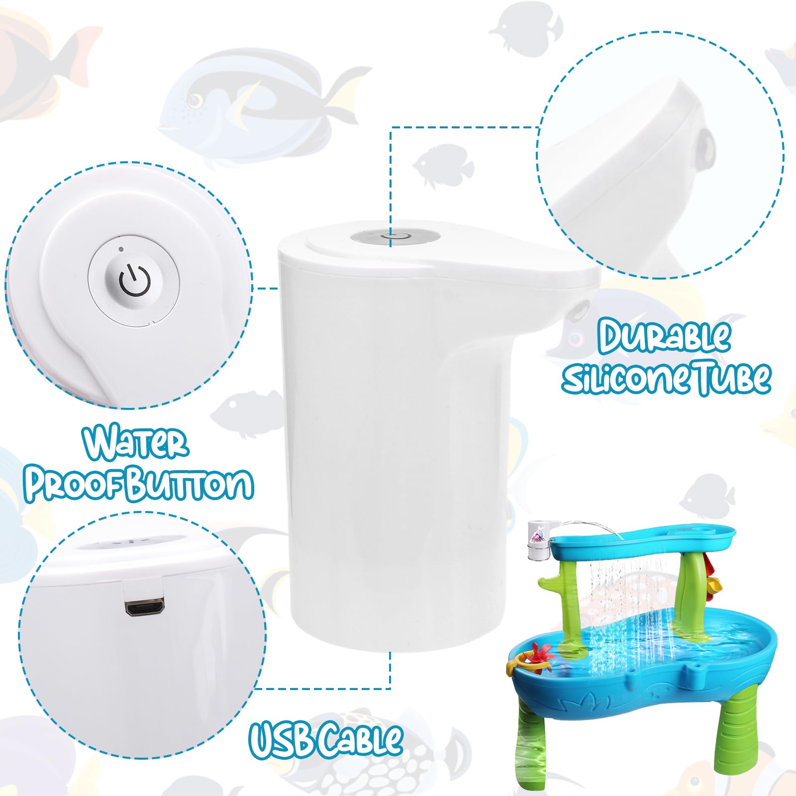 Vodolo cordless pump with USB charging for flexible power on the go
