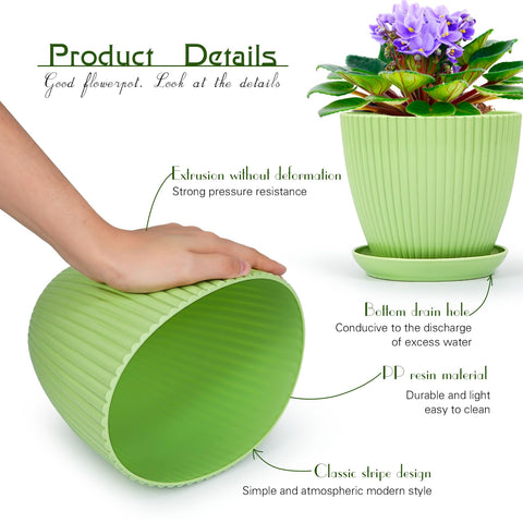 Vodotion planters shown in light green for refreshing indoor ambiance.