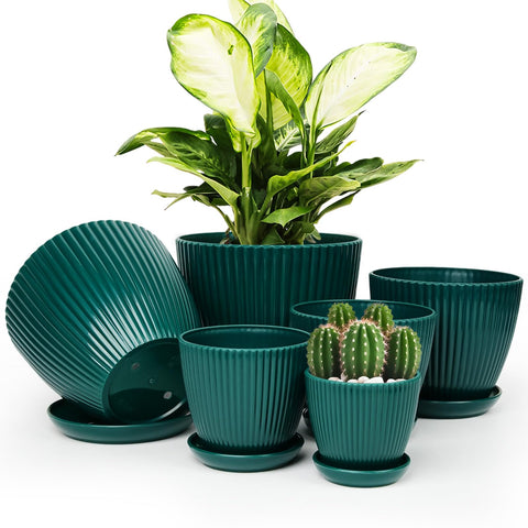 Vodotion 7.5-inch planter pot with drainage for healthy indoor herbs
