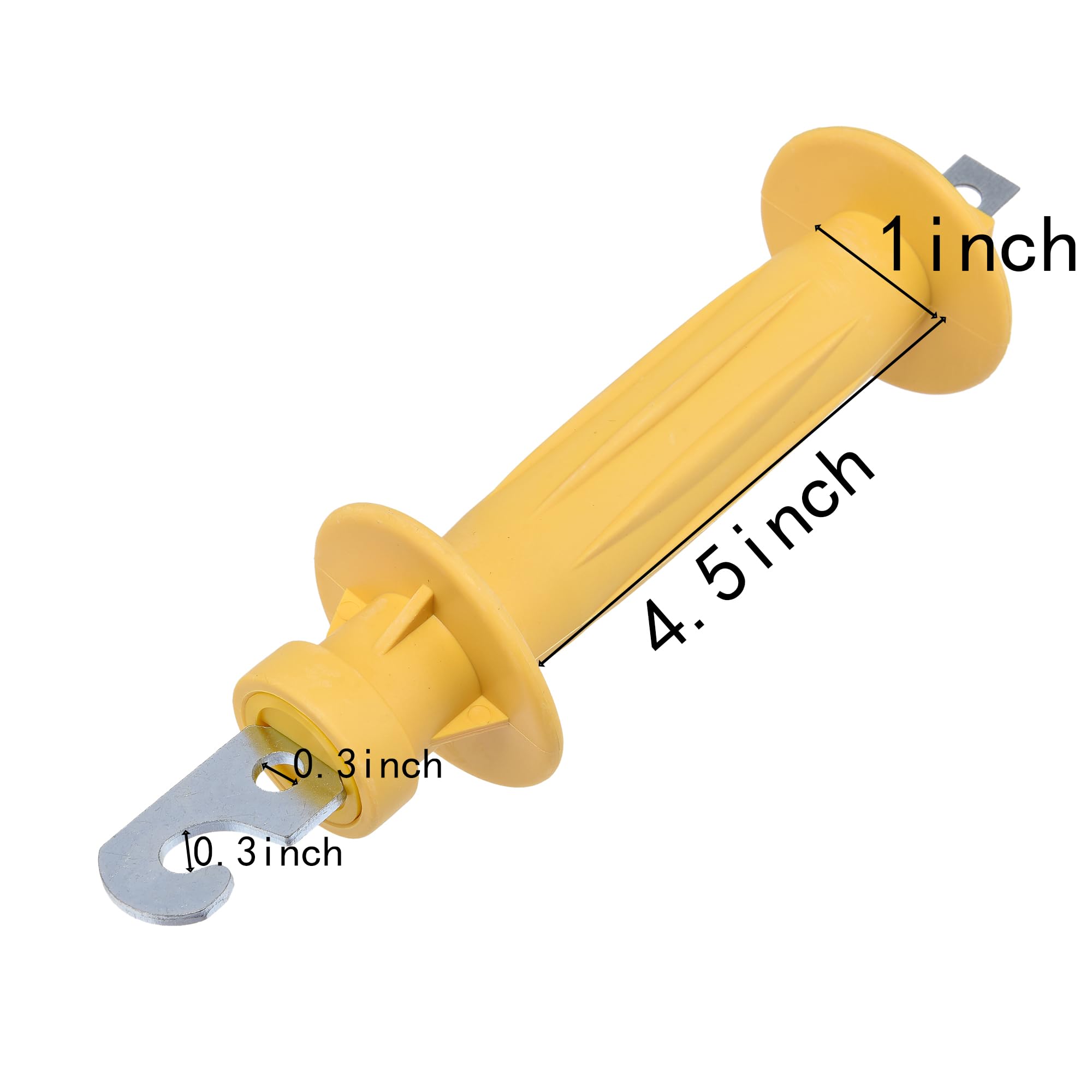 Voefig 3-pack gate handle installed on a fence, showcasing durable yellow grip