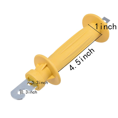 Voefig 3-pack gate handle installed on a fence, showcasing durable yellow grip