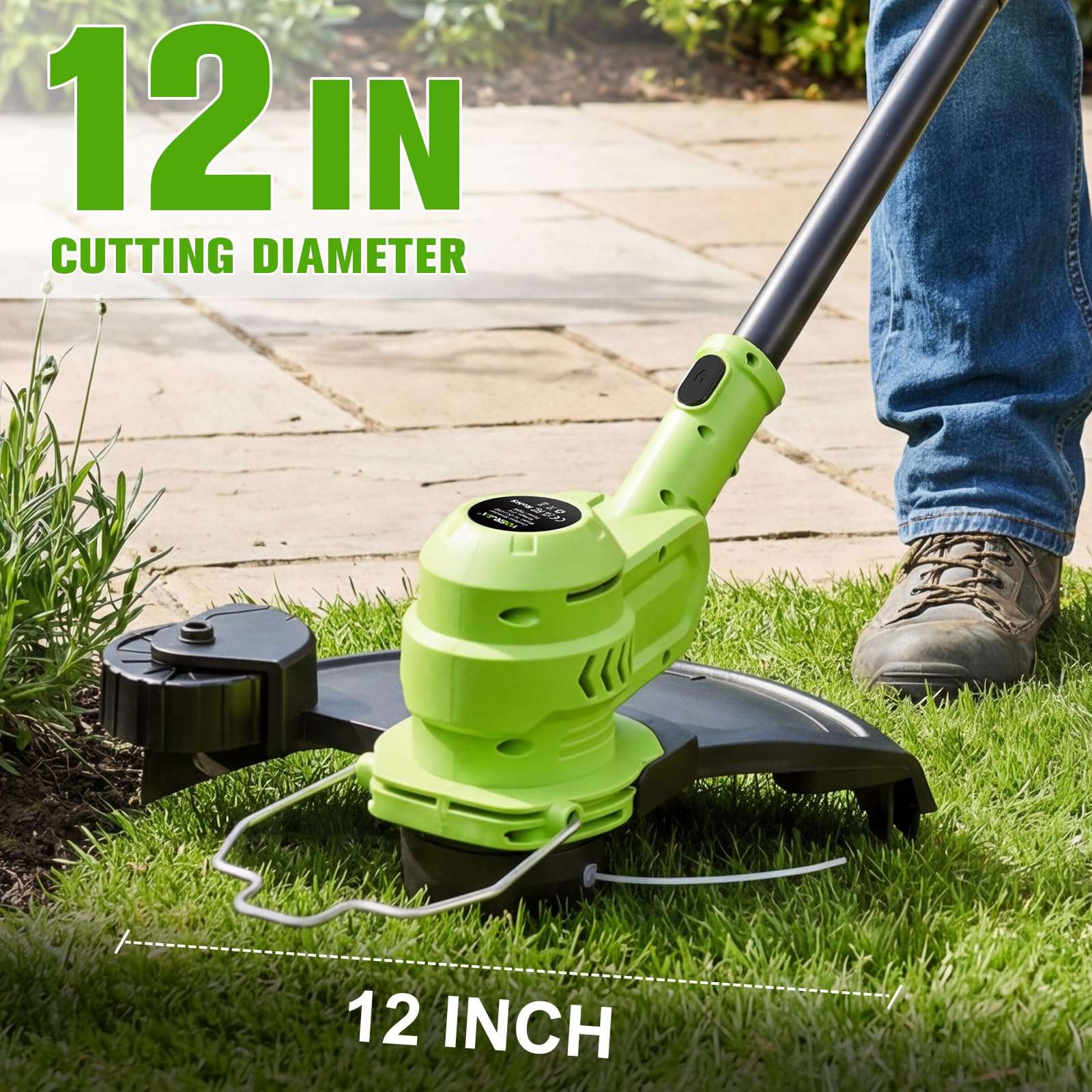 Detachable wheels enable stable edging along driveways with VOERJIA.