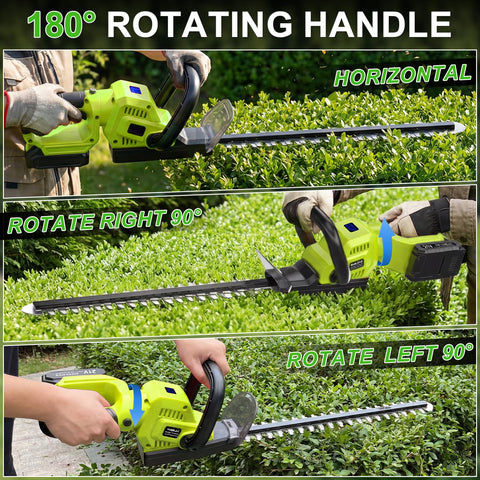 Lightweight hedge trimmer at 4.4 lbs minimizes user fatigue