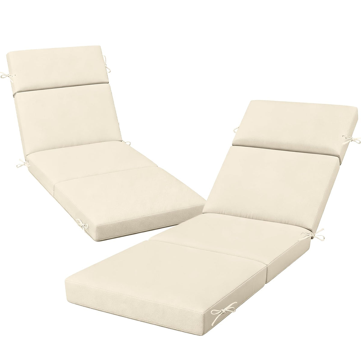 VOGVOG outdoor chaise cushion with 4-section folding for versatile lounge fits.