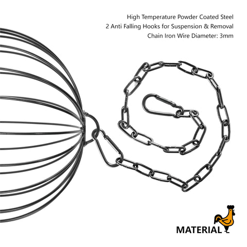 Voikm iron construction with powder coating resists wear in poultry settings.