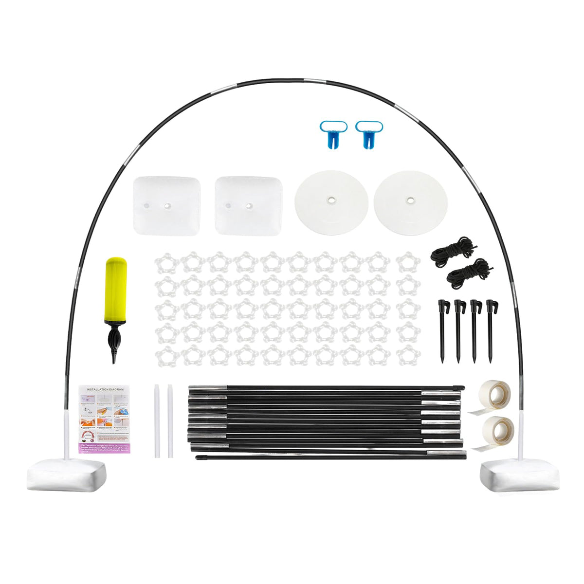 Voircoloria balloon arch frame setup shows sturdy base for party entrances