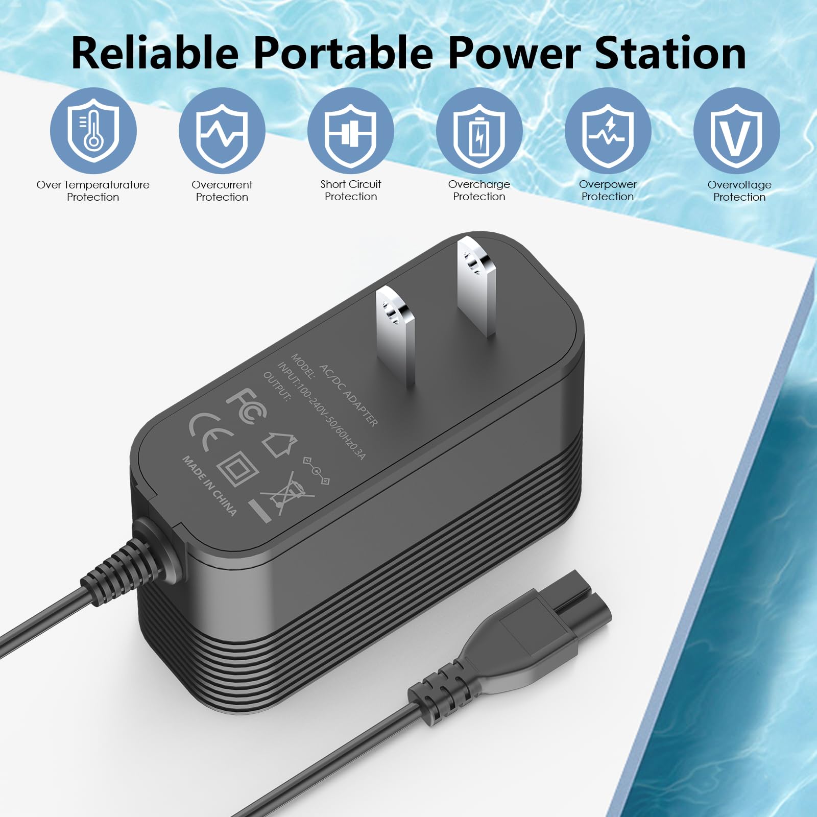 VOJSALDR Wybot charger in use with tidy cord management for convenience