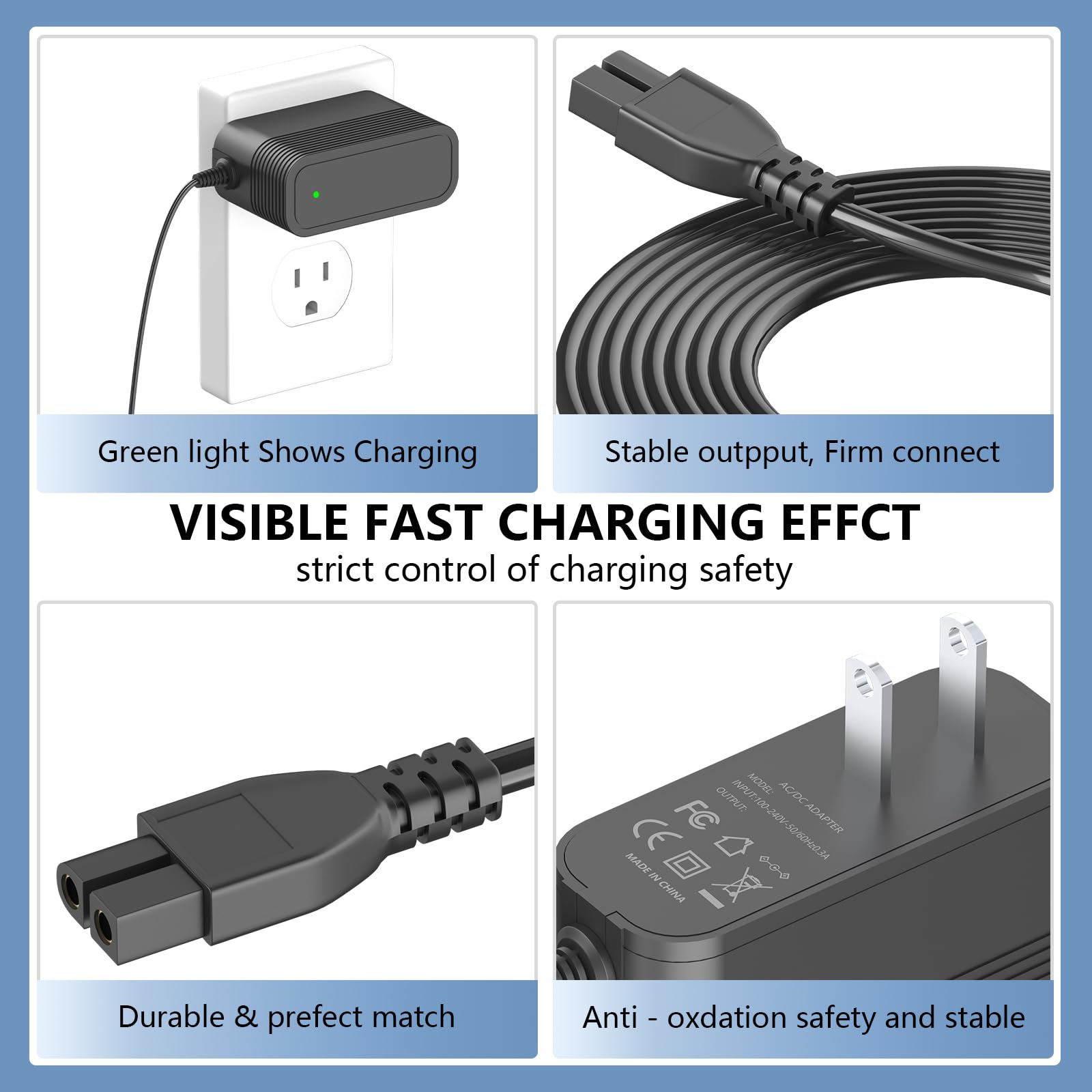 VOJSALDR Wybot charger CE FCC RoHS safety labels and protections
