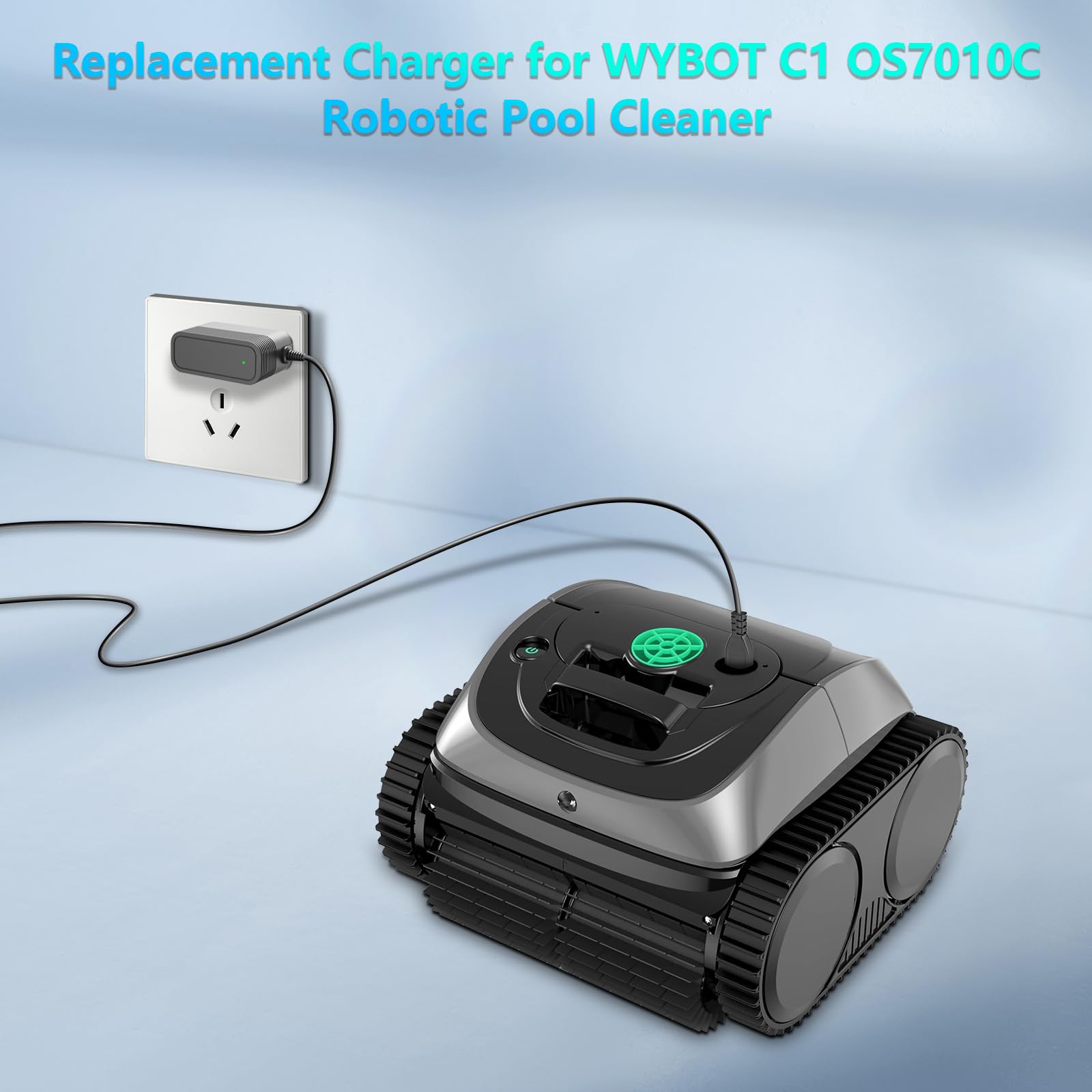 VOJSALDR Wybot charger waterproof shell demonstrates protection during wet pool maintenance