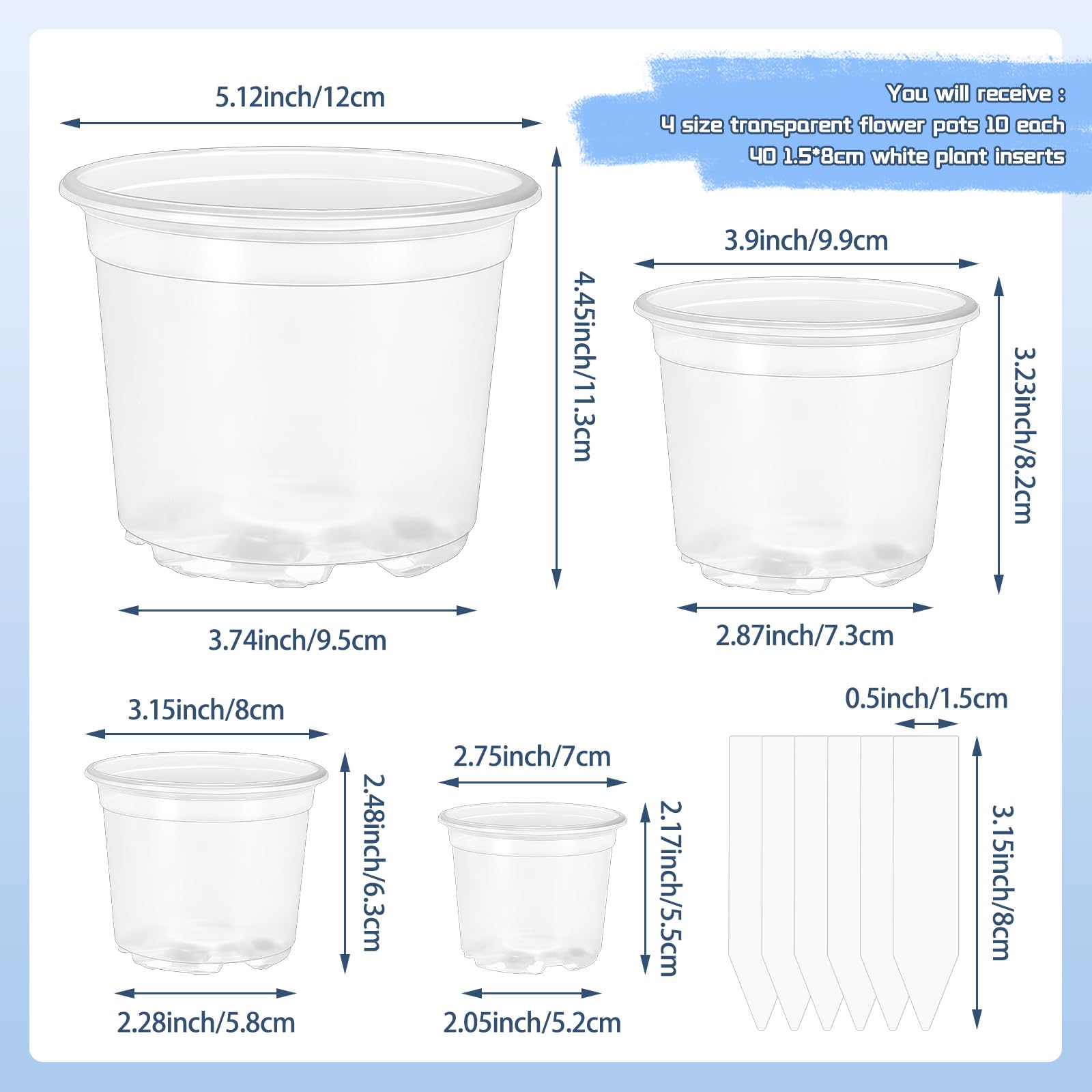 VOKOY stackable clear plastic pots save space during seedling setup