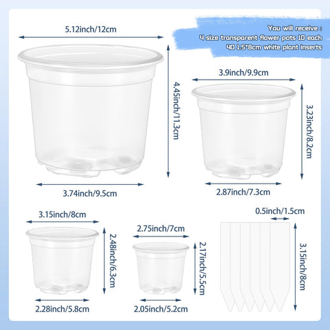 VOKOY stackable clear plastic pots save space during seedling setup