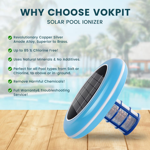 VOKPIT pool purifier up to 45000 gallons designed for fresh and saltwater pools