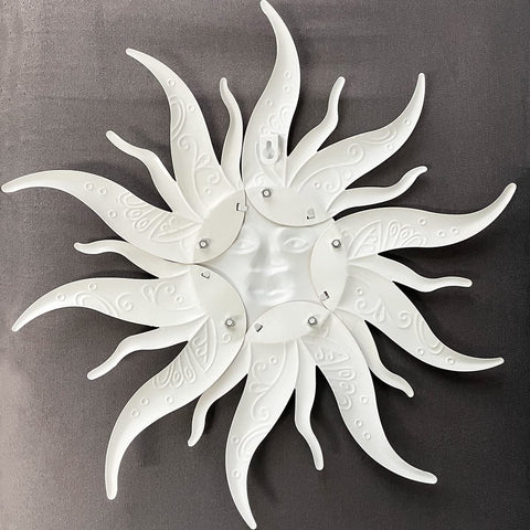 VOKPROOF sun wall art easy to install with included wrench and hooks.