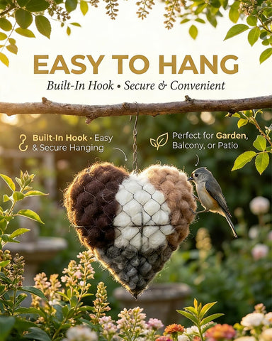 VOKSODHCK easy-to-hang bird nest heart invites birds to nest.