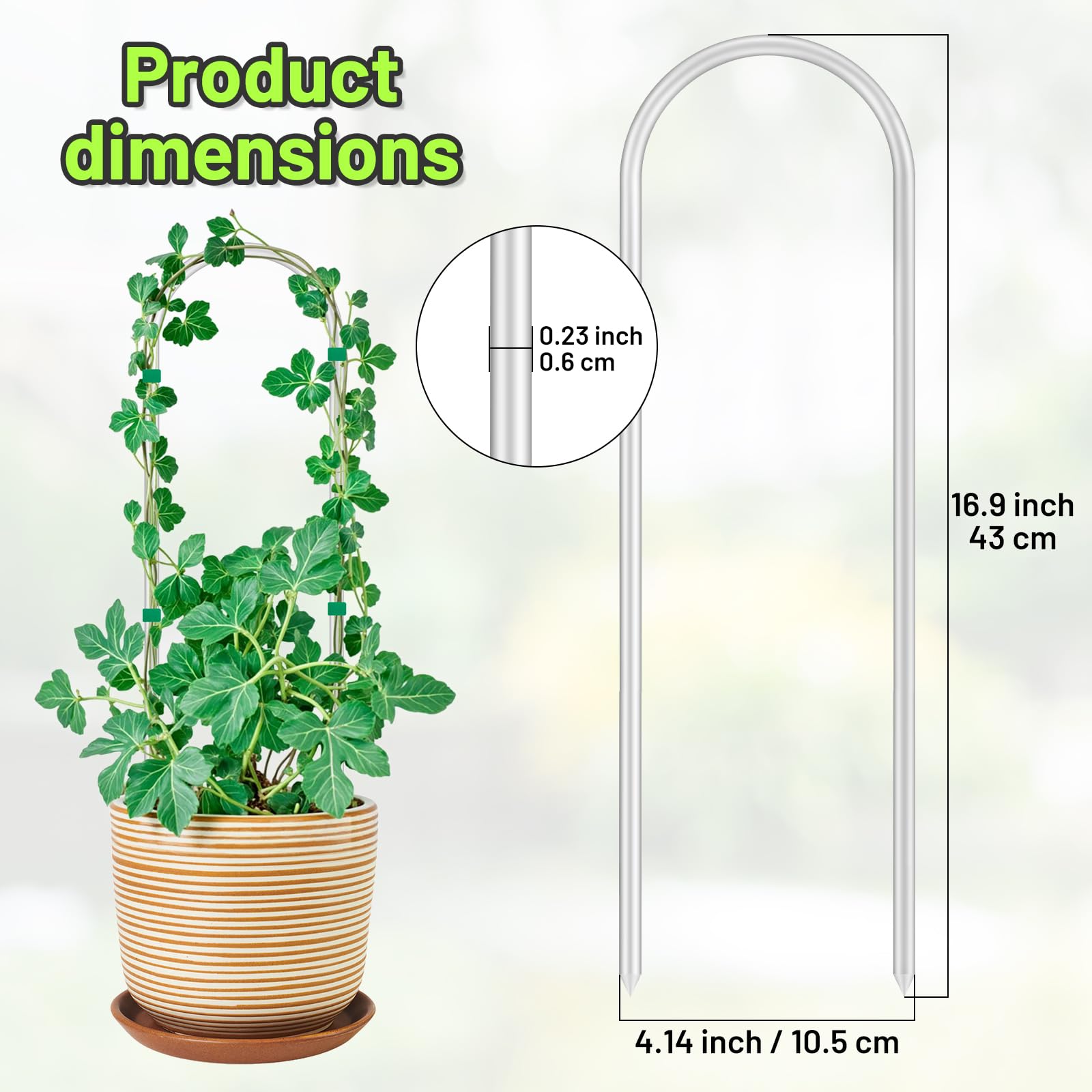 Vokvaktak 6-pack U-shaped trellises provide stable support for vines indoors.
