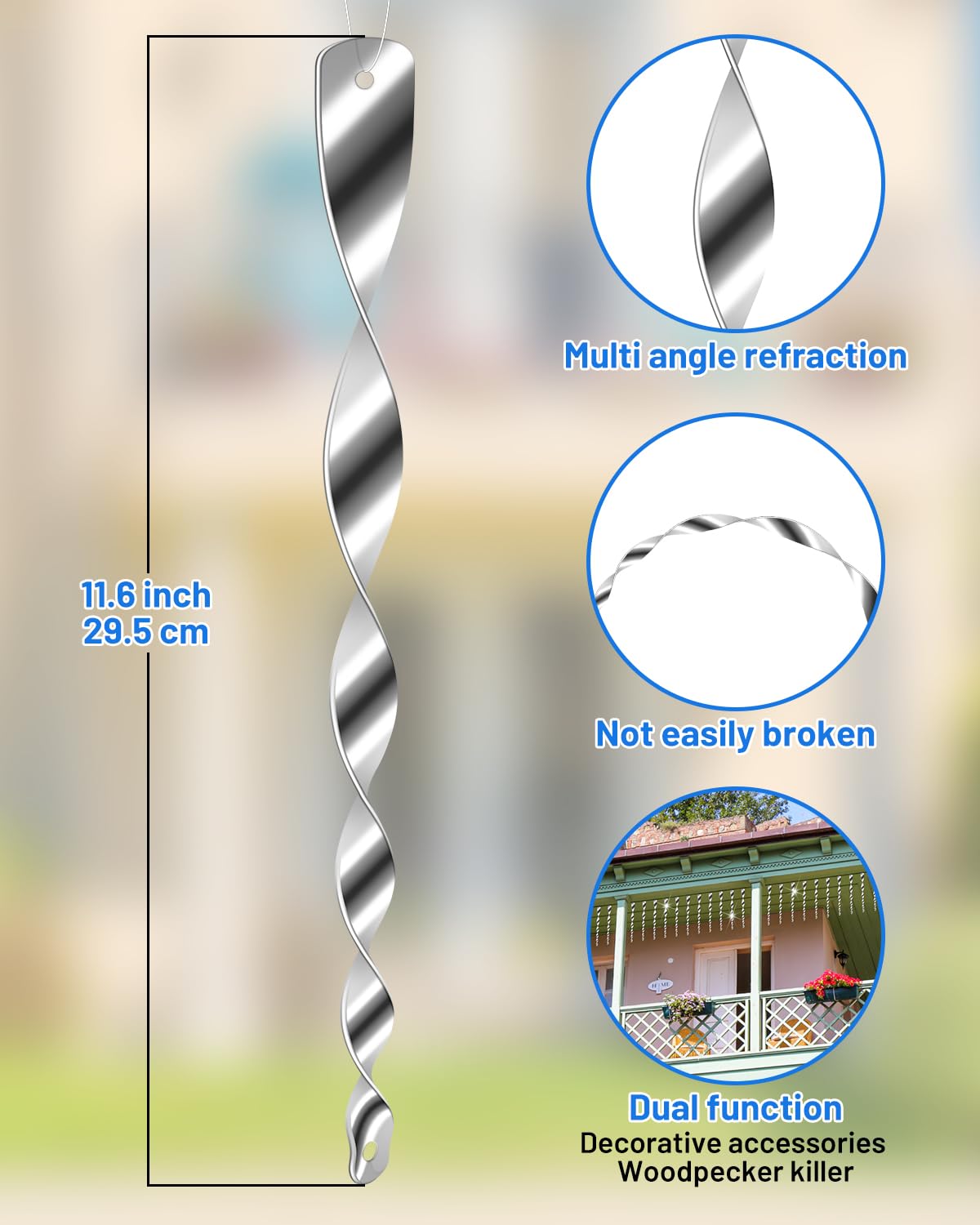 Vokvaktak wind spinner deterrents add shine and bird control on a patio