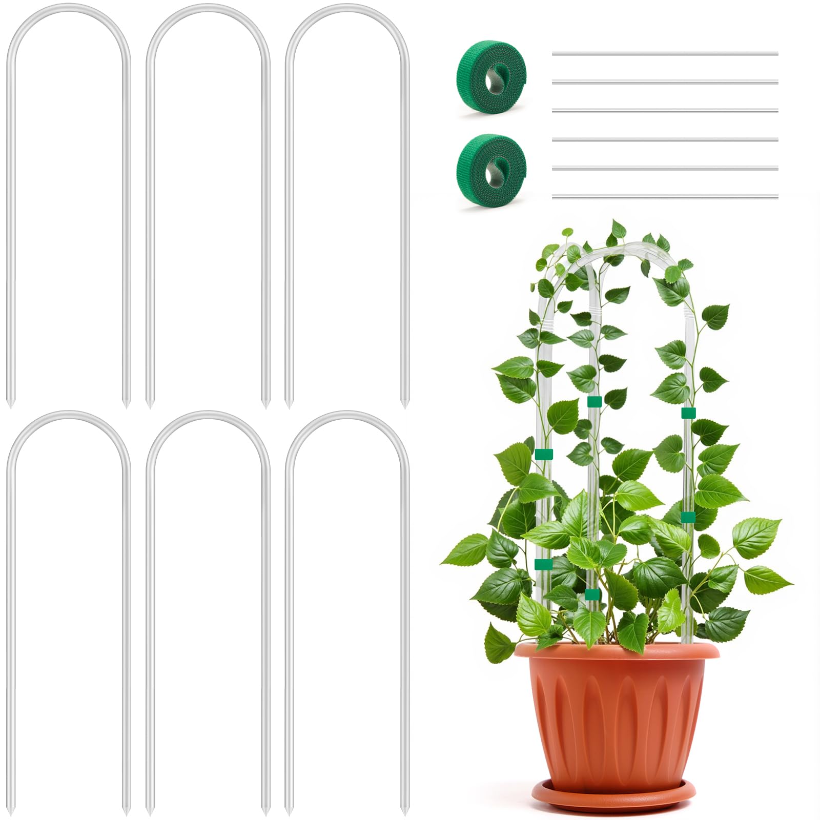 Vokvaktak U-Shape Acrylic Trellis 16-inch clear support for climbing pothos and ivy.