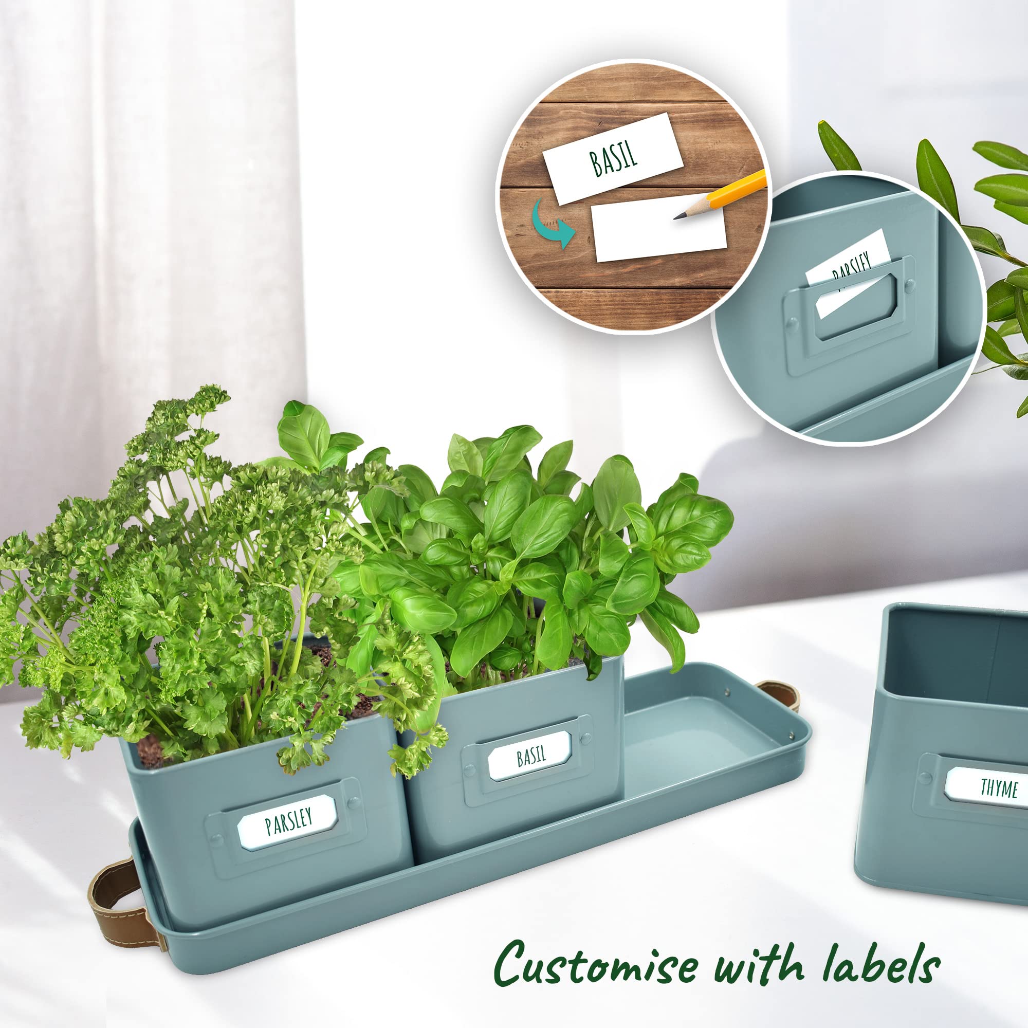 Volila three-pack herb pots with drainage holes for healthier watering
