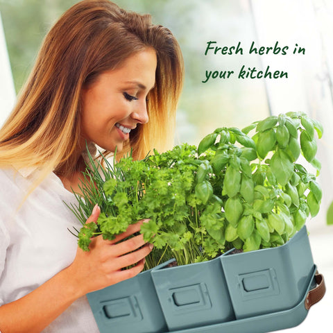 Volila leather-handled tray keeps surfaces dry while you move herbs