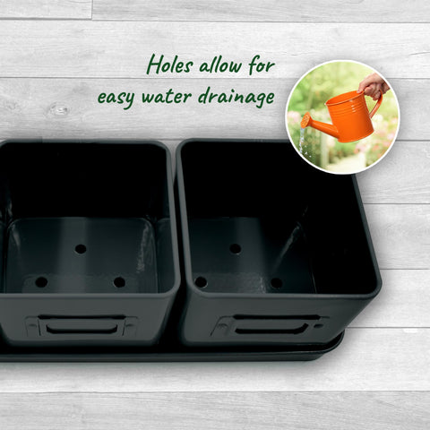Volila tray catches excess water and keeps surfaces clean