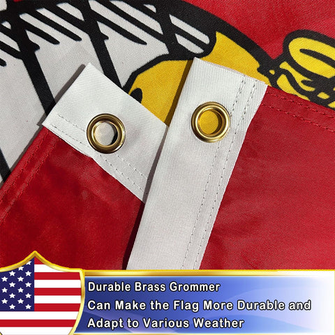 Volta Marine Corps Flag double-stitched edges ensure longevity and reliable hoisting.