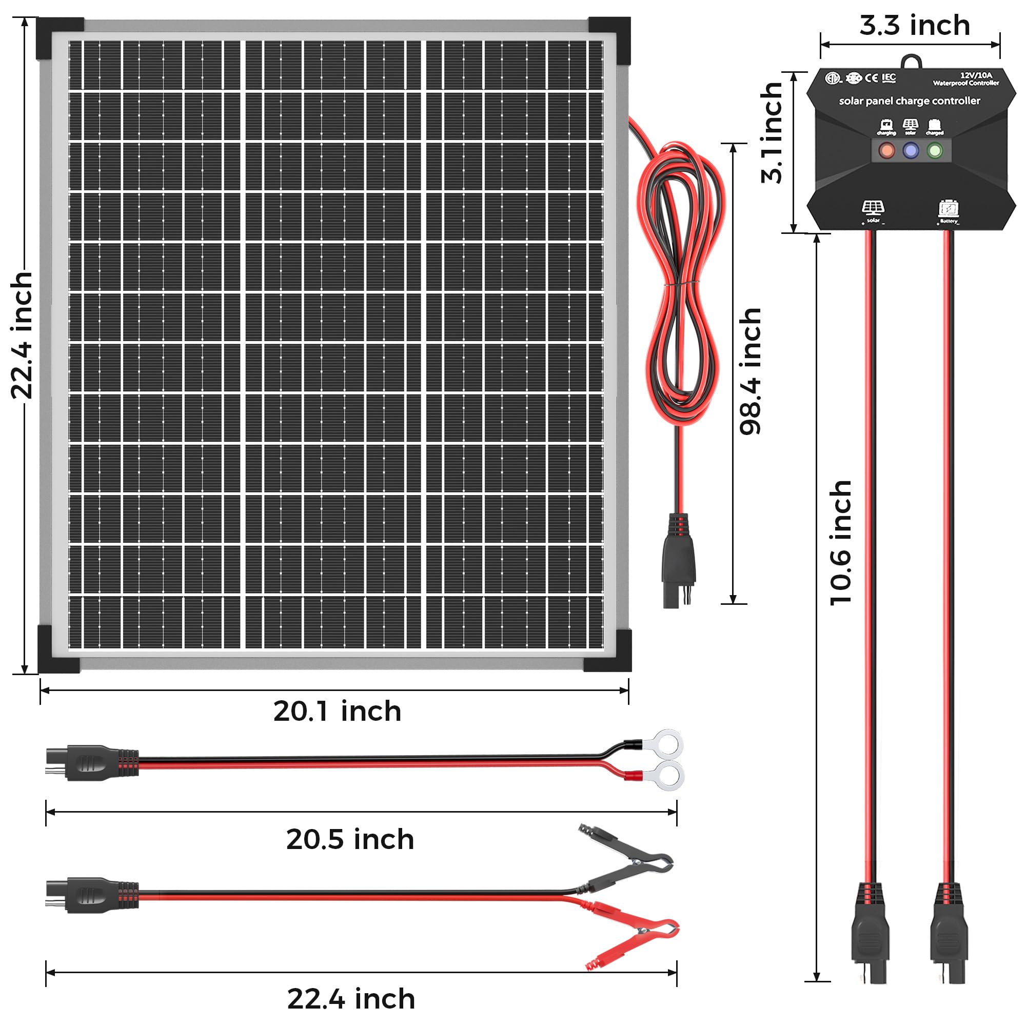 Voltset all-in-one battery charger kit includes brackets, screws, and clips.