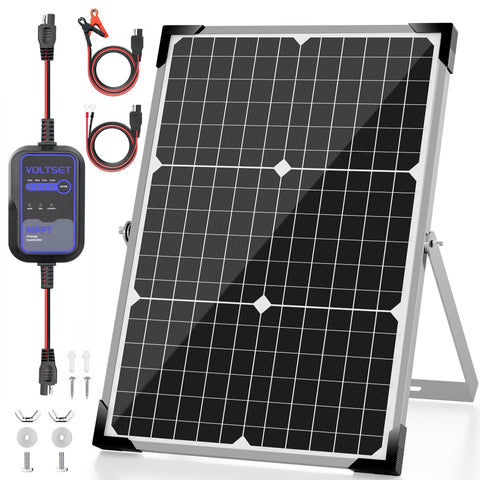 Voltset 30W 12V solar panel ready for compact outdoor charging