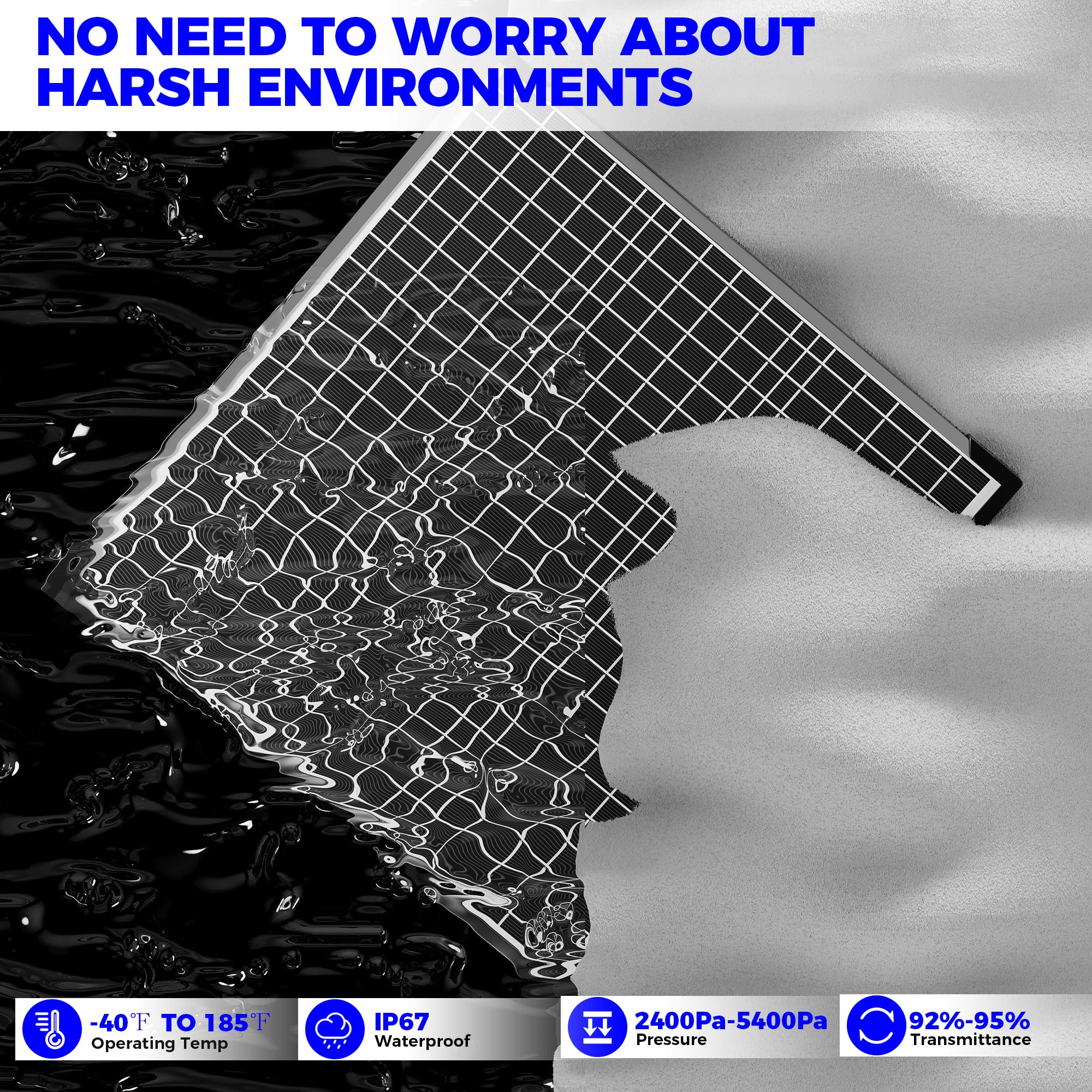 Voltset waterproof design shown in harsh weather setup