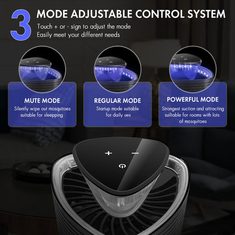 VOLTSYNXRZ fruit fly trap with 3-mode control for day and night use.