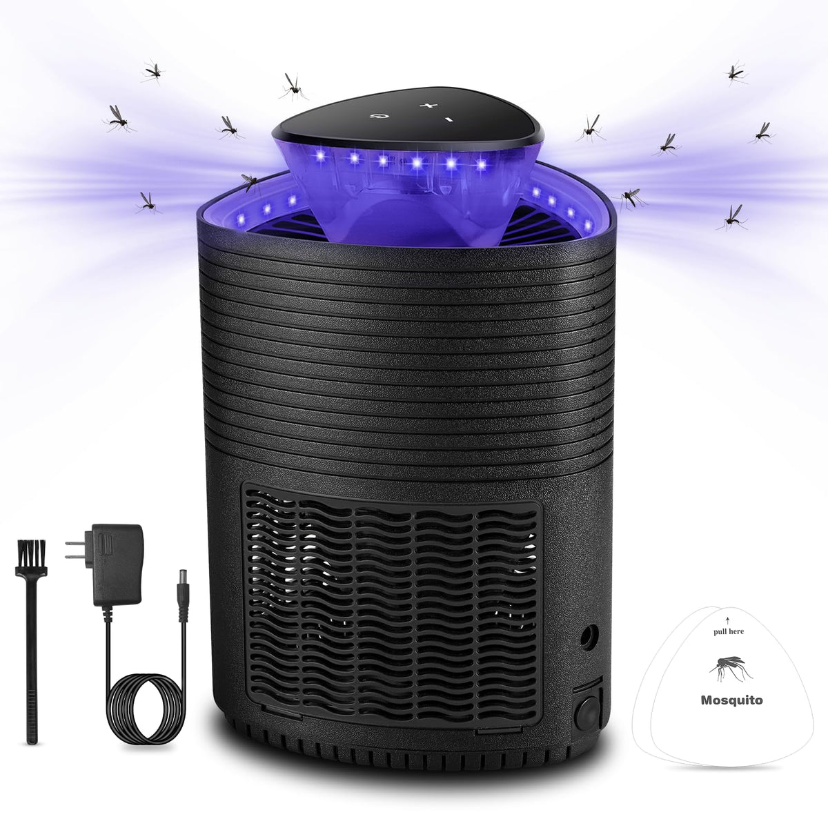 VOLTSYNXRZ fruit fly trap with dual blue light attracts pests indoors.