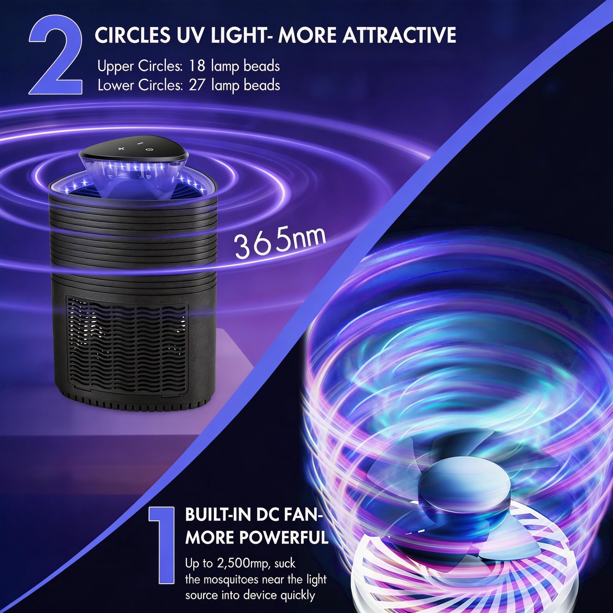 VOLTSYNXRZ fruit fly trap inner blue light beads attract mosquitoes and gnats.