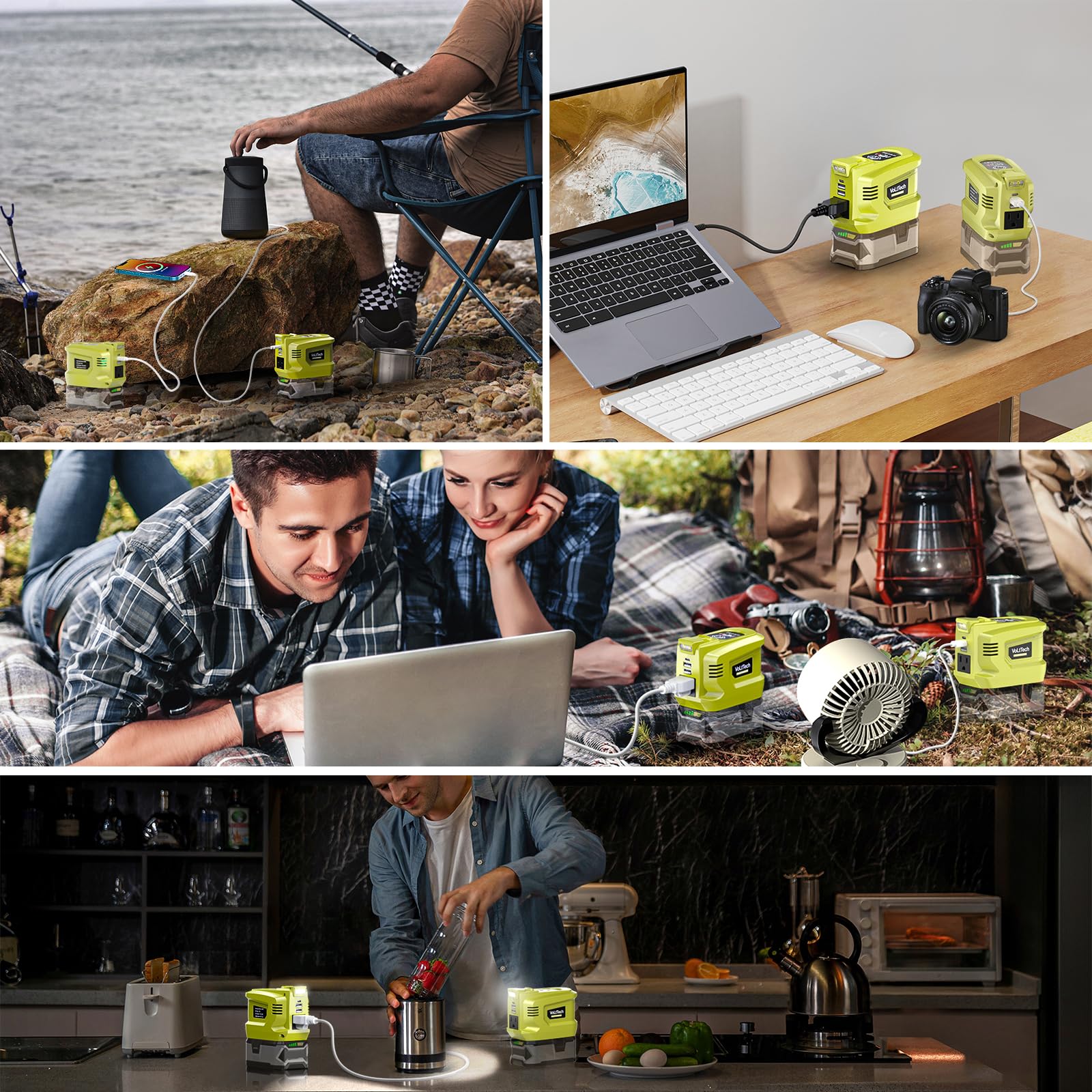 VolTech packaging shows two inverters; batteries and cables not included.