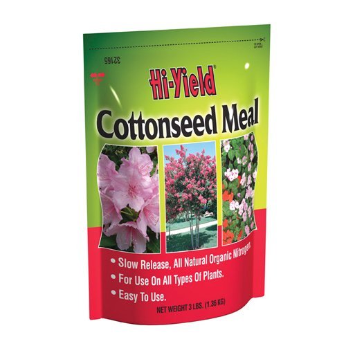 Hi-Yield cottonseed meal dry plant food pack by VPGG for gardens and beds, improving soil.