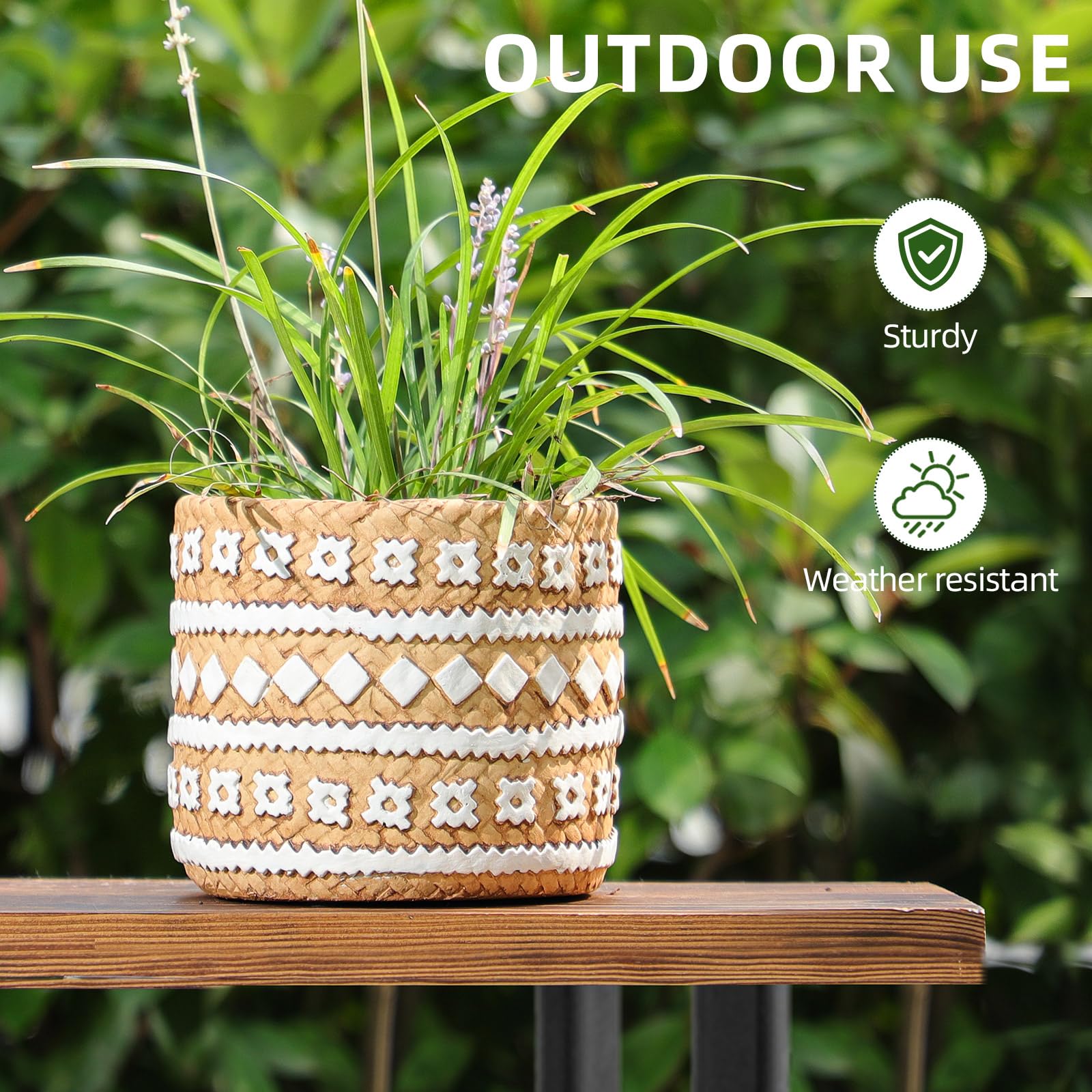 vomiceak planter drainage hole shown, enabling efficient water drainage for healthier roots.