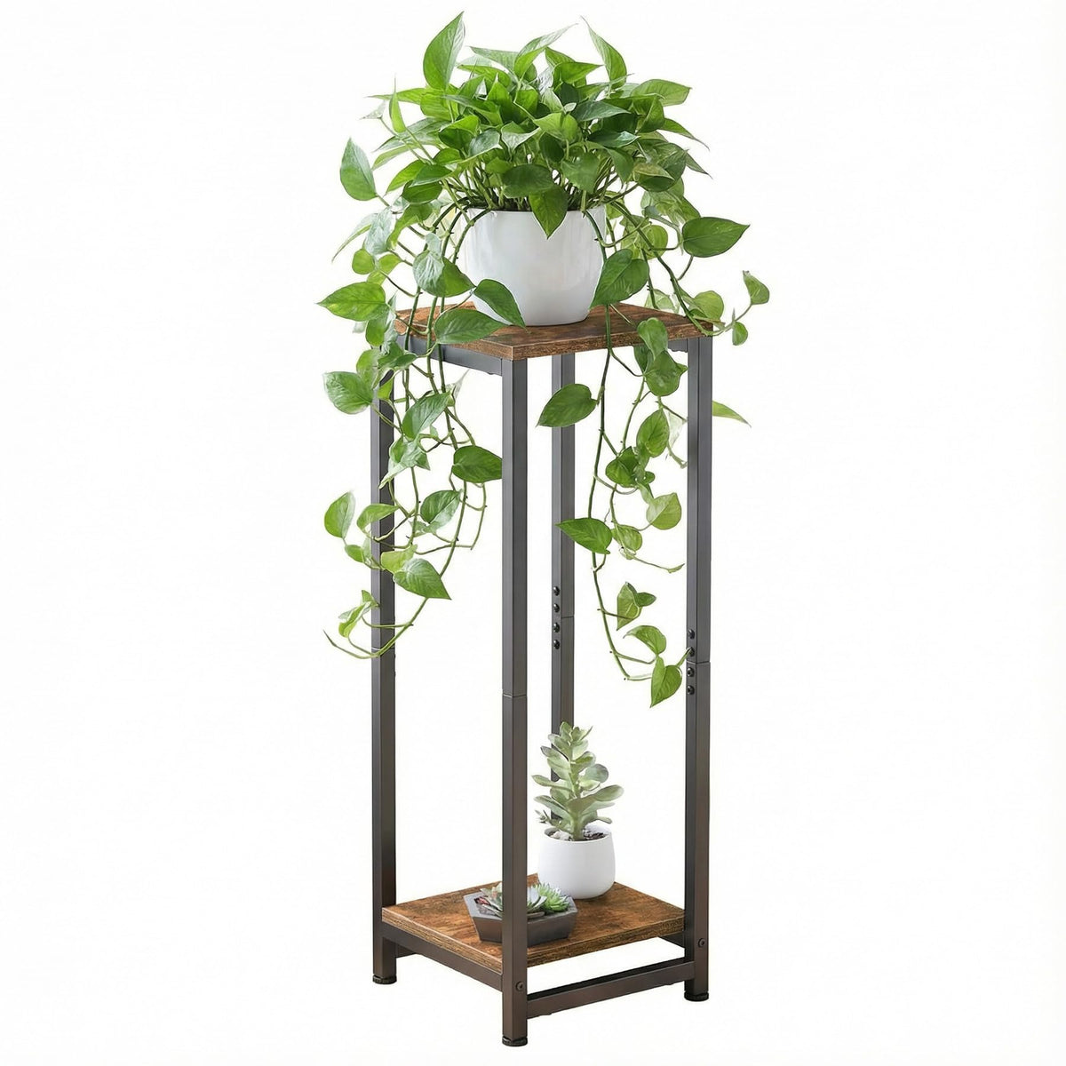 VonDream 2-tier tall plant stand elevates indoor plants for easy viewing.