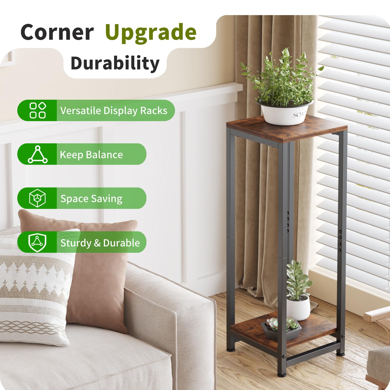 VonDream metal stand resists wear for long-lasting indoor use.