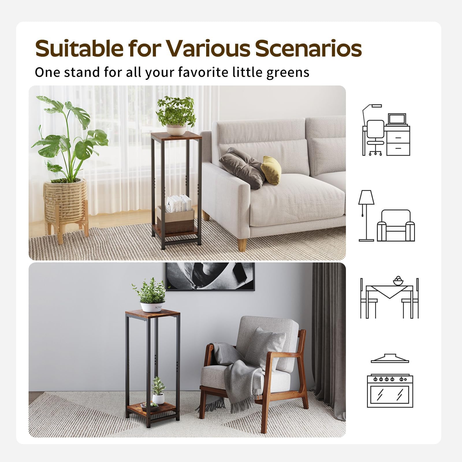 VonDream multi-function plant table doubles as a small side surface.