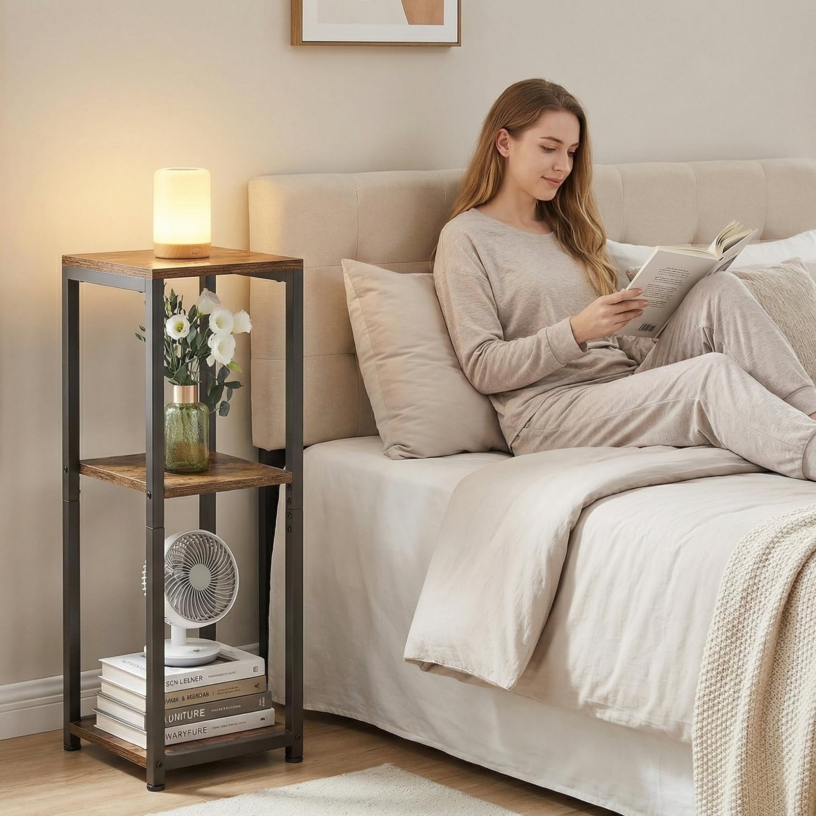 VonDream versatile side table doubles as a plant display or small work surface.