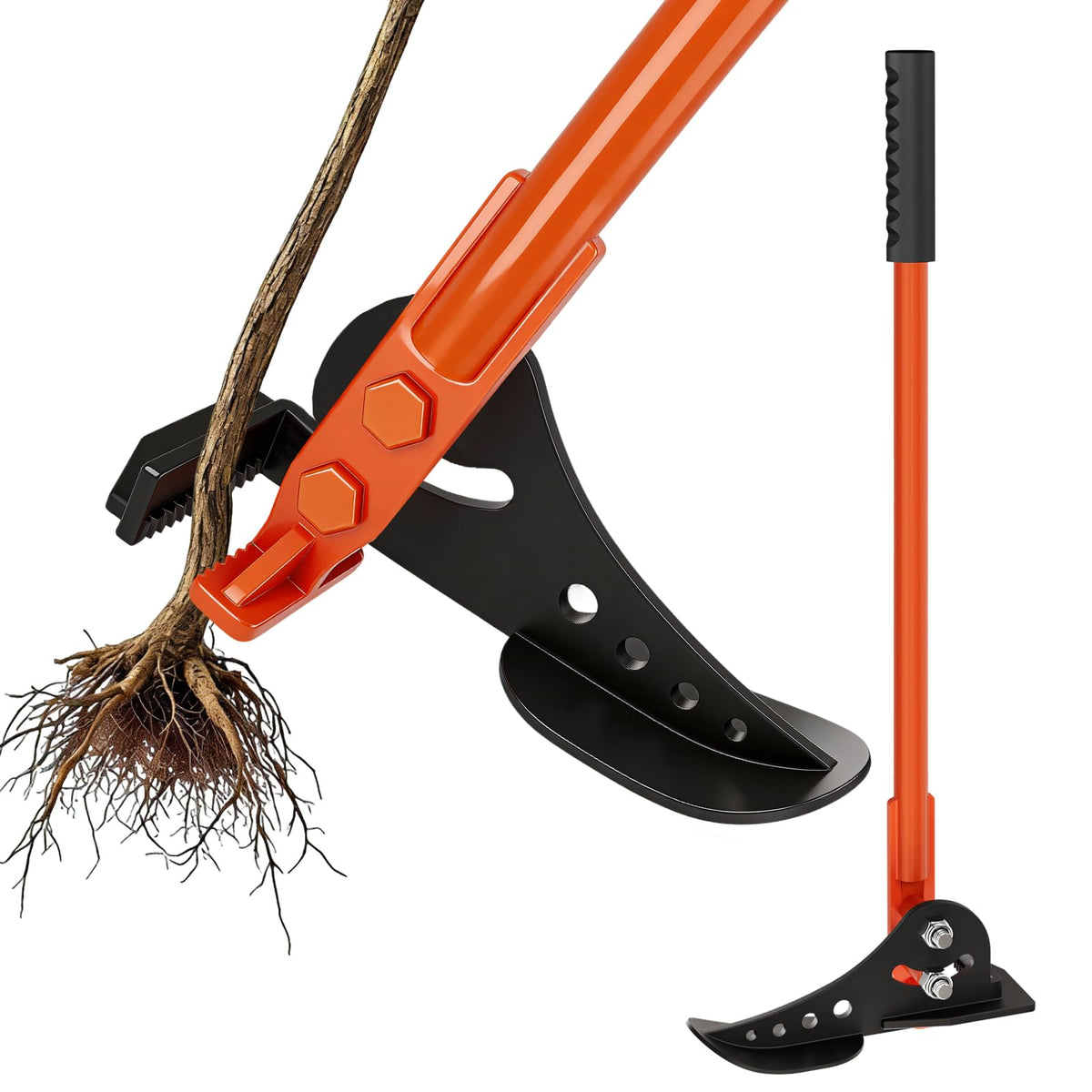 voominhtec heavy-duty tree puller handle enables standing leverage for easier uprooting.