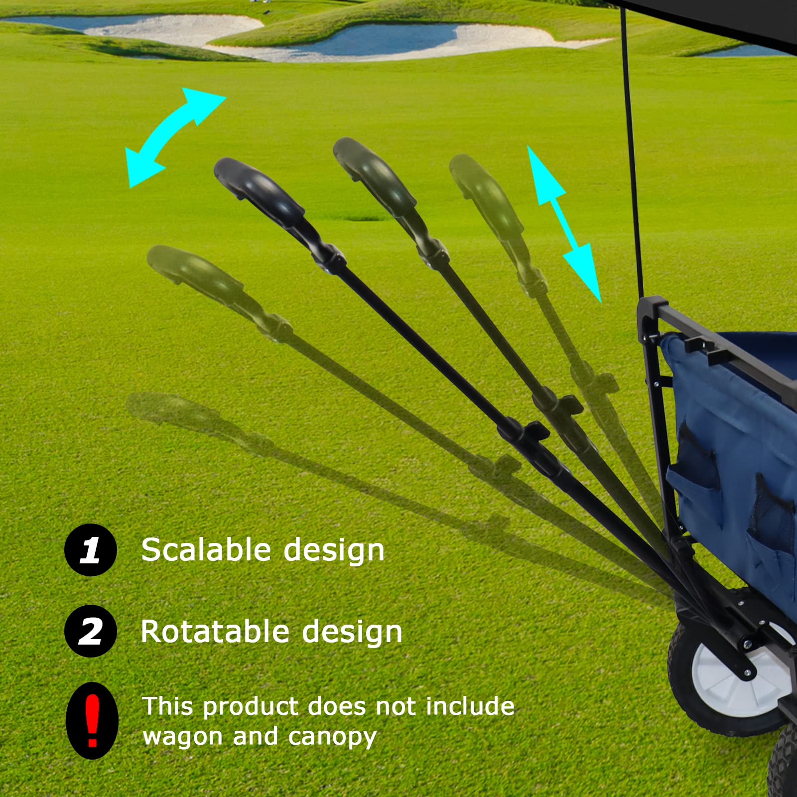 VOONKE wagon pull handle in use eases outdoor transport.