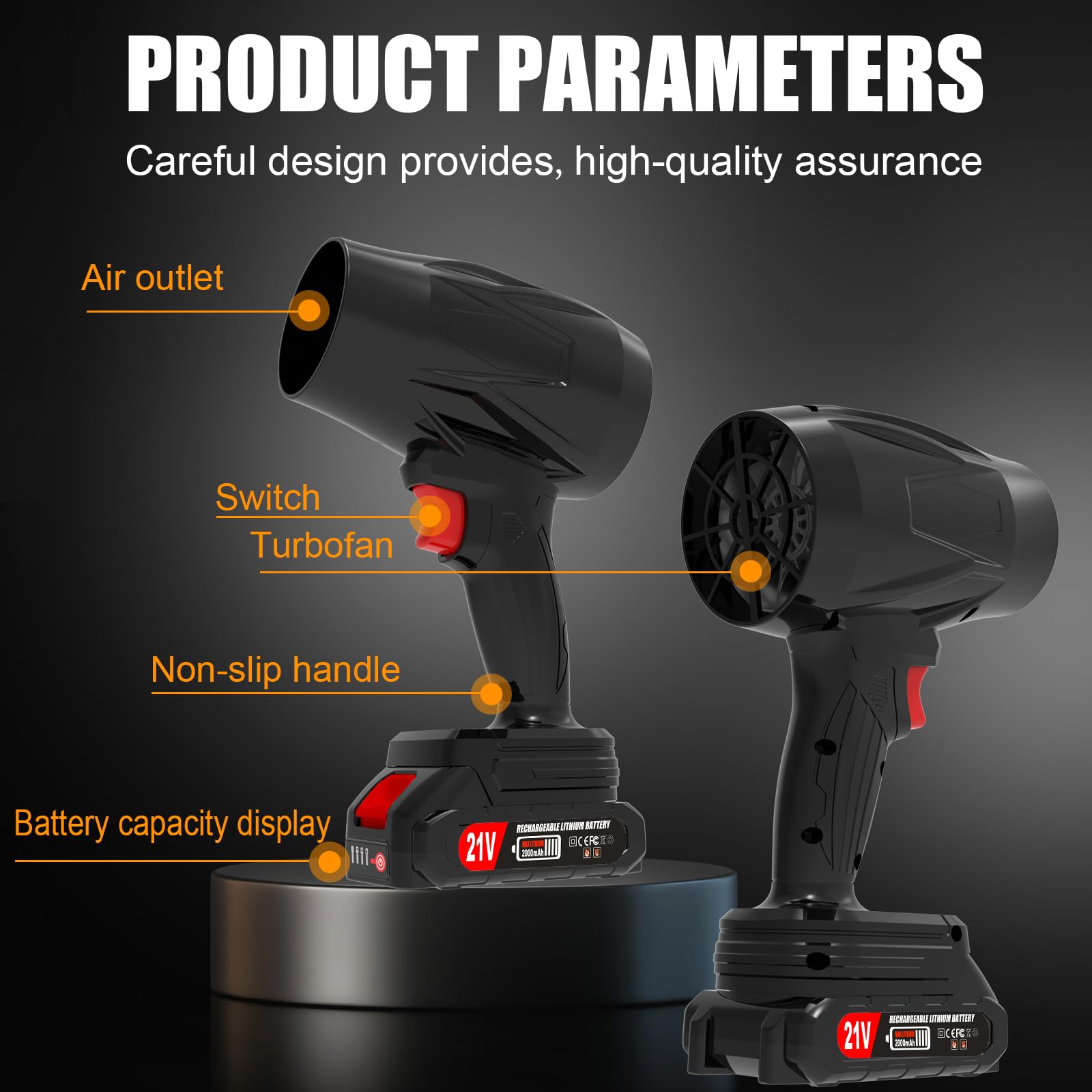 Vopot battery charger included for quick recharge