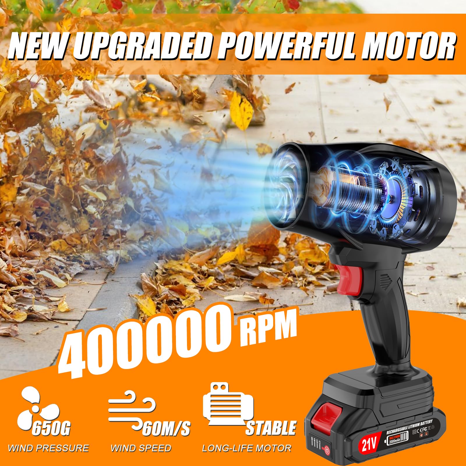 Vopot handheld blower compact design for easy garden tidying