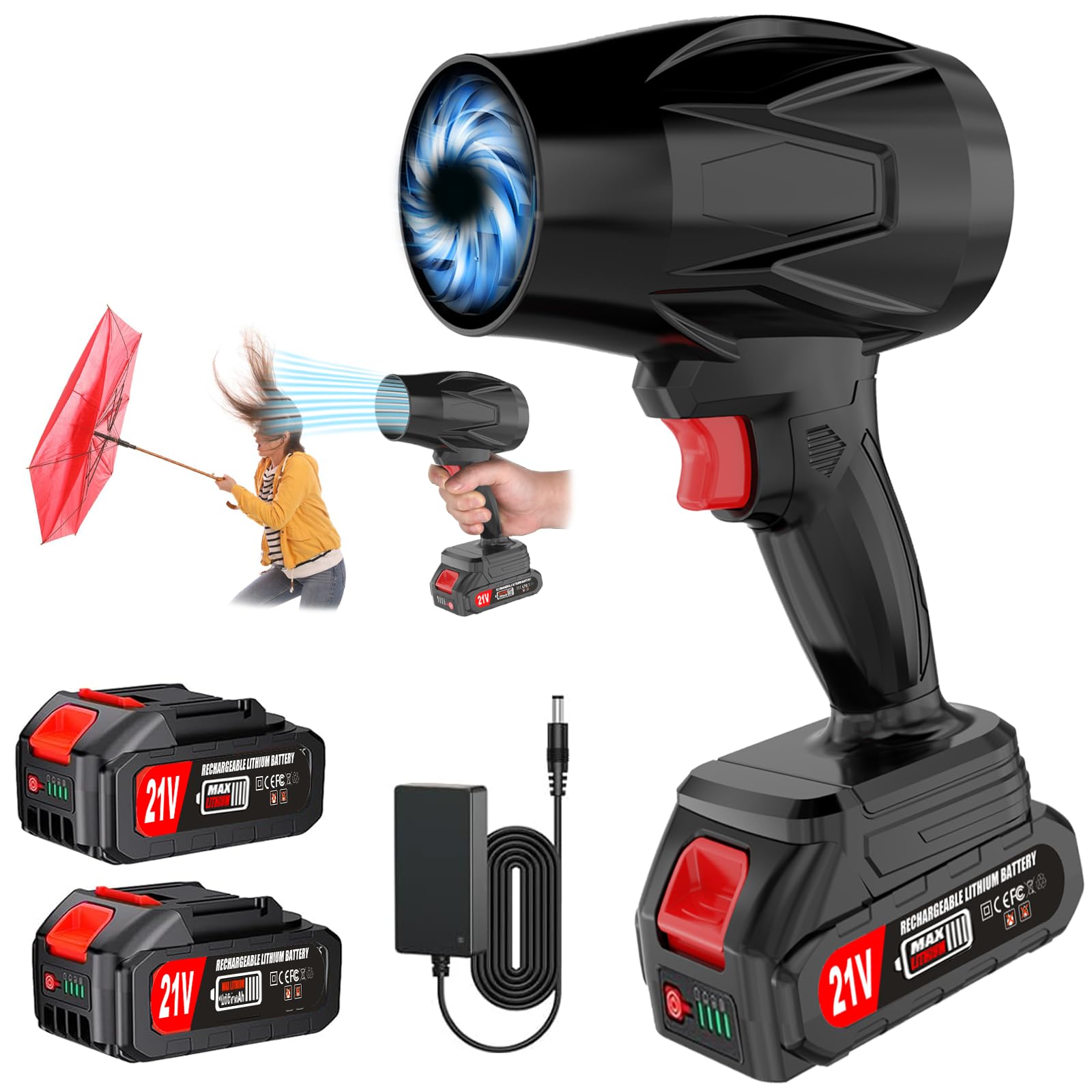Vopot leaf blower 21V with battery enables mobile yard cleanup