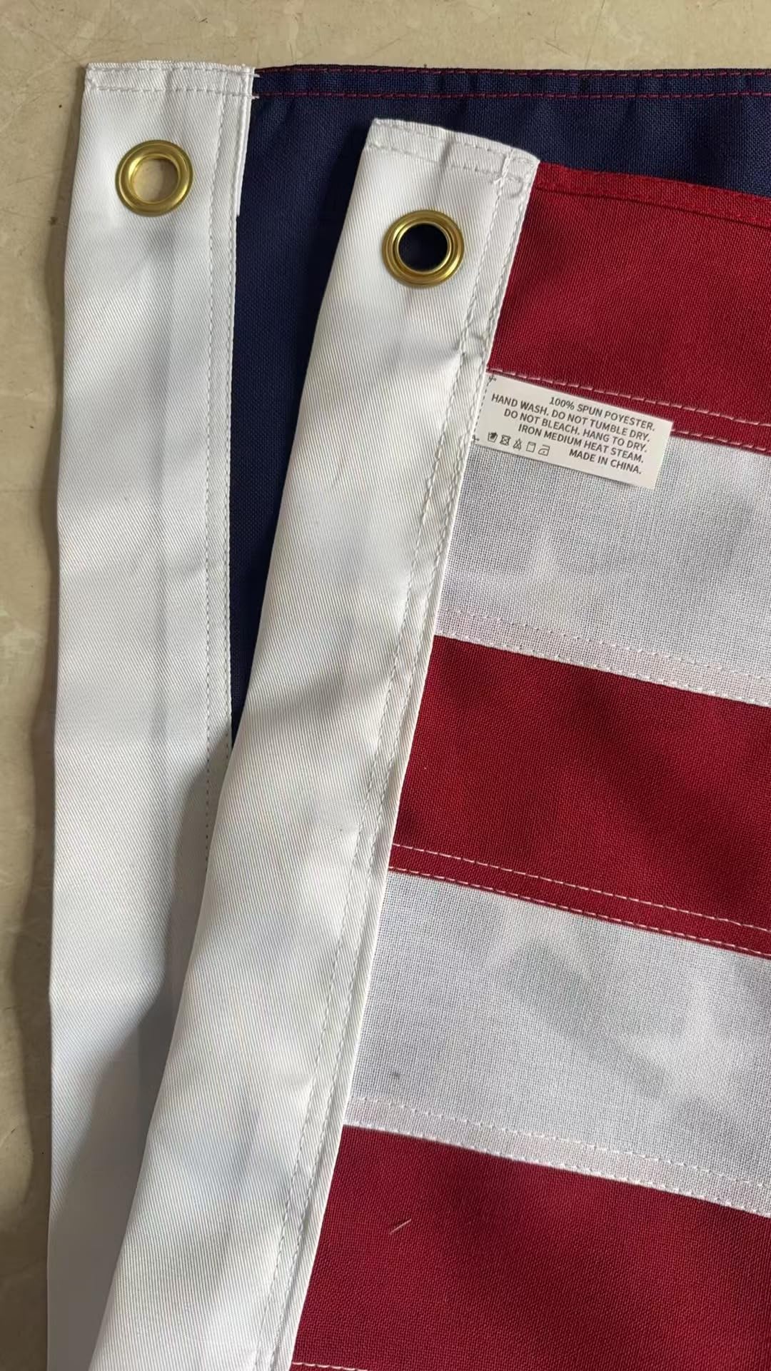VORENUS patriotic flag ideal for porch or pole mounting.