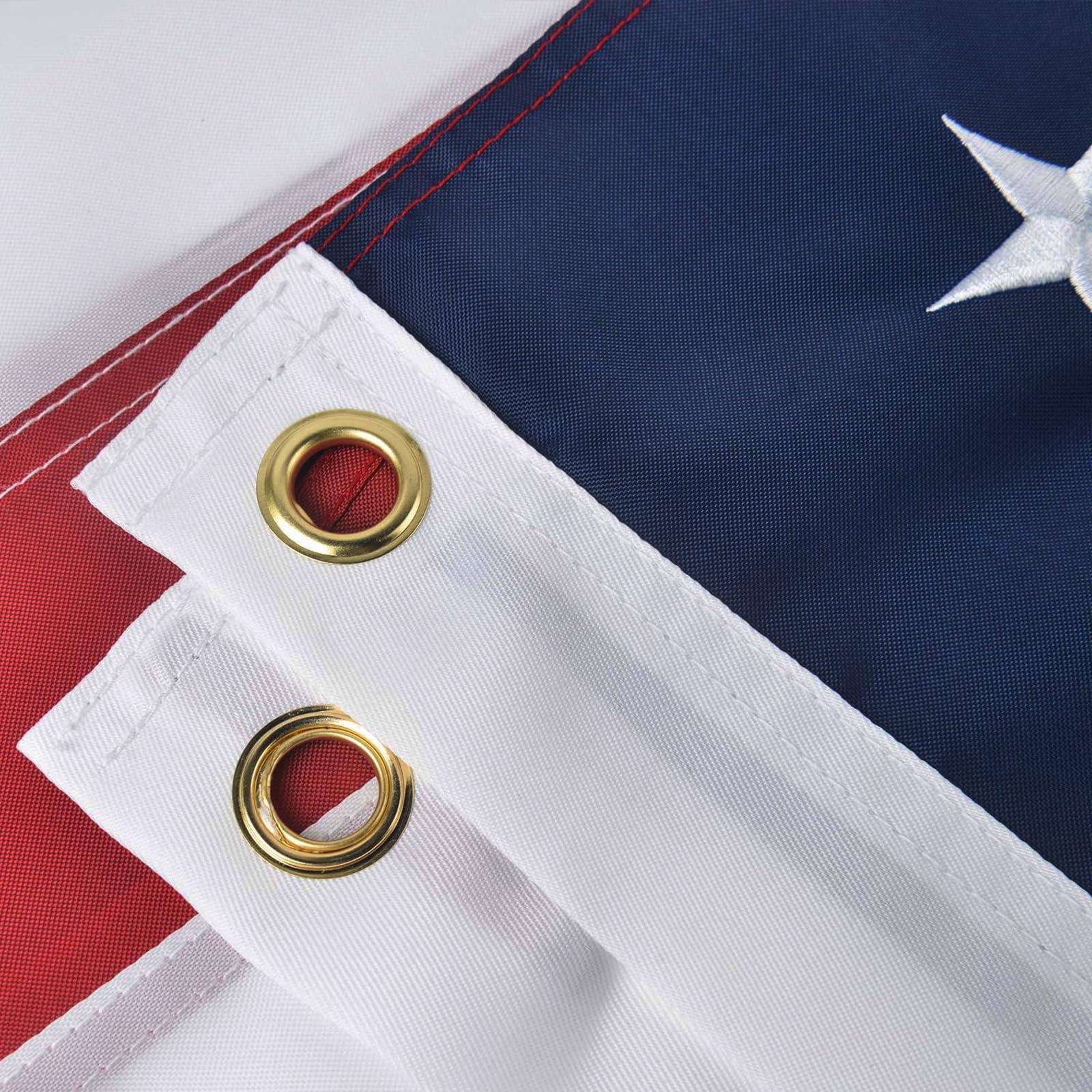 VORENUS flag with embroidered stars showing premium craftsmanship.