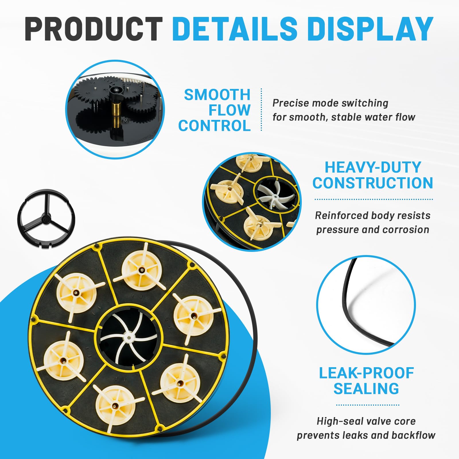 Package contents: six-port valve body and o-ring for replacement.