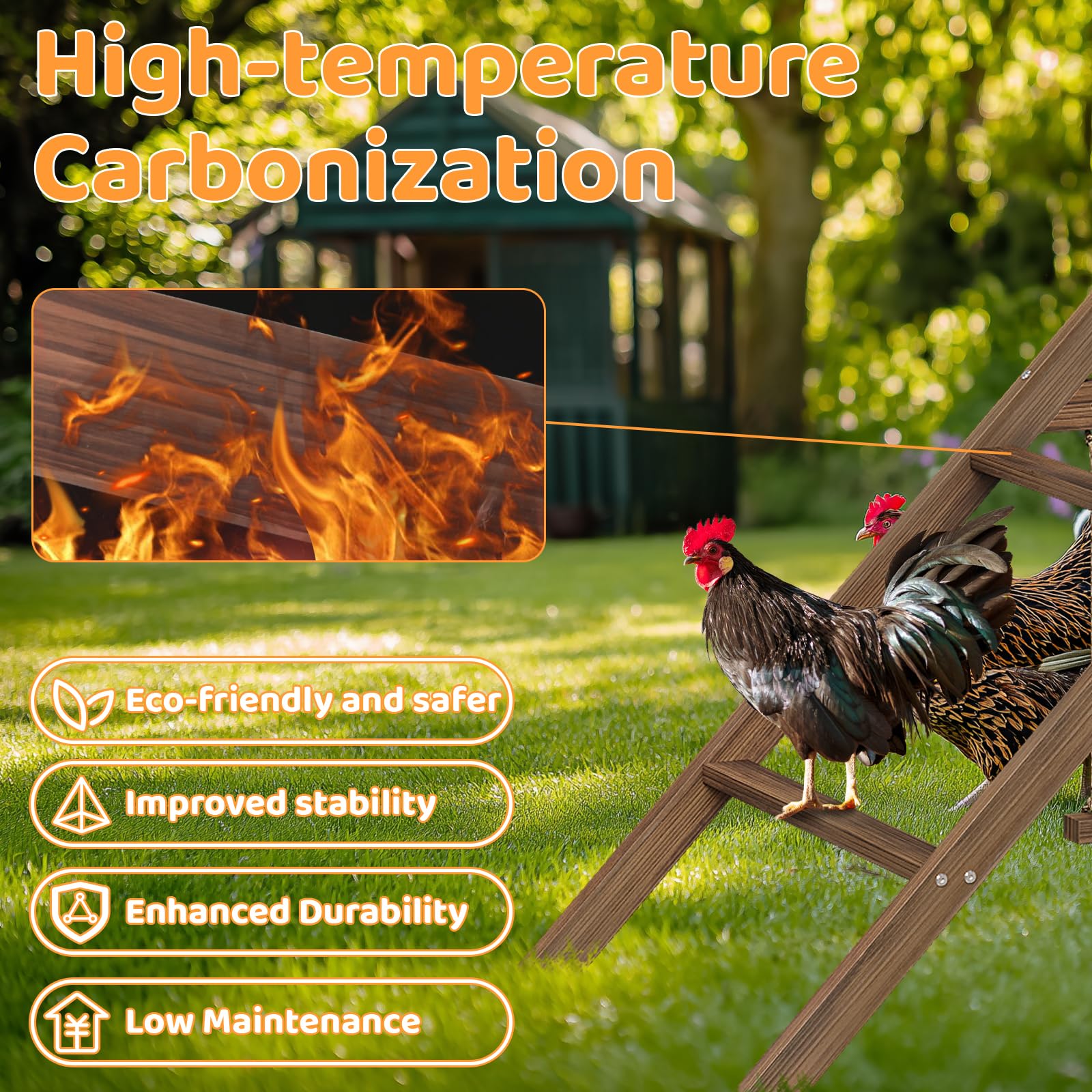 Vorhomness carbonized fir wood finish emphasizes durable weather resistance