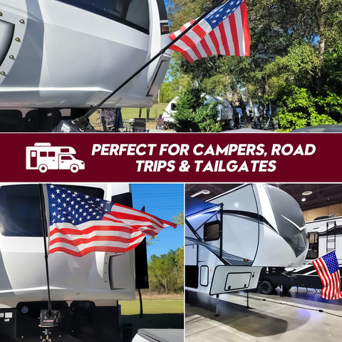 Vornalex no drill installation demonstrating removable RV flag mount